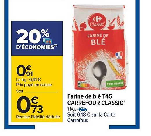 Farine De Blé T45 Carrefour Classic