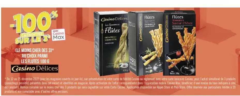 flutes 100g casino délices