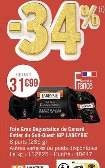 foie gras dégustation de canard entier du sud-ouest igp labeyrie