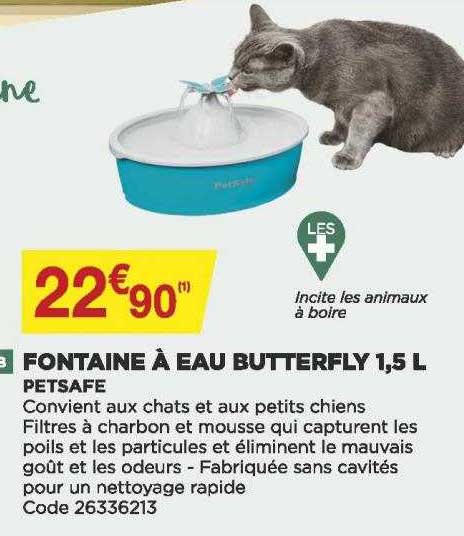 fontaine à eau butterfly 1,5l petsafe