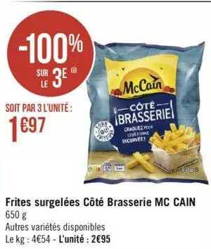 frites surgelées côté brasserie mc cain