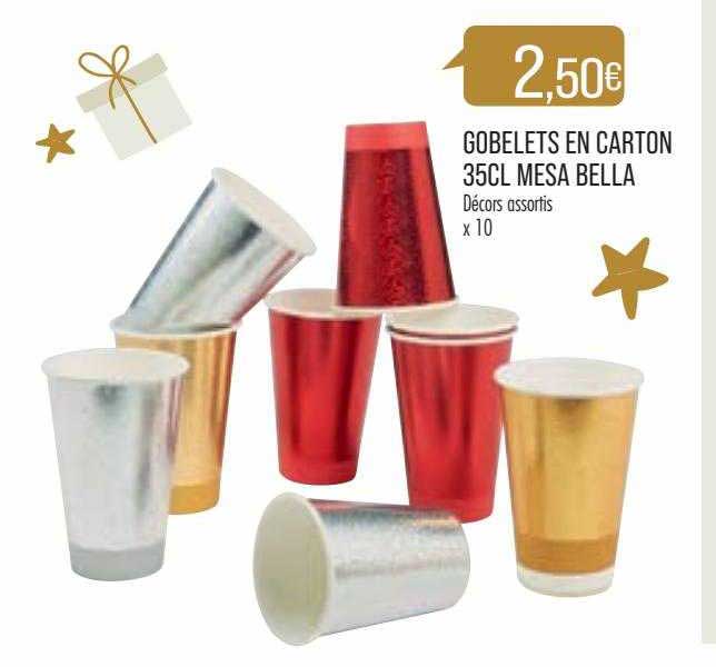 gobelets en carton 35cl mesa bella