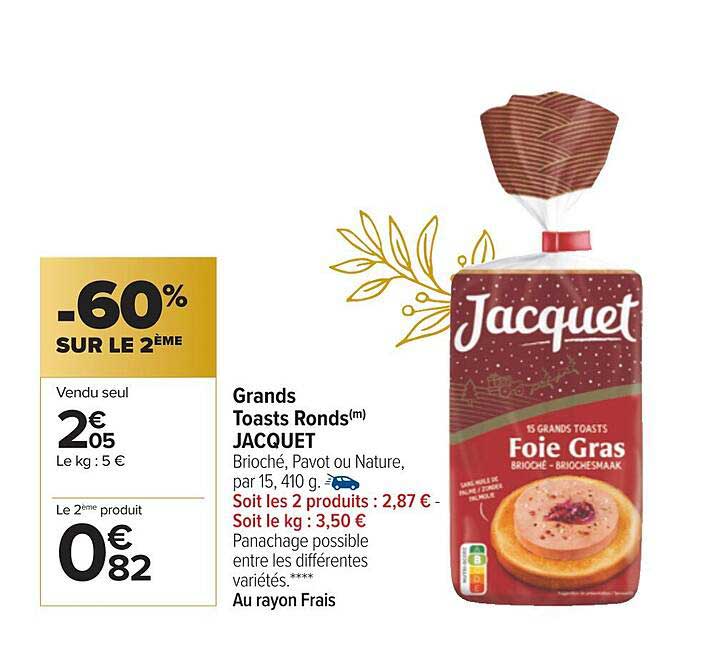 grands toasts ronds jacquet