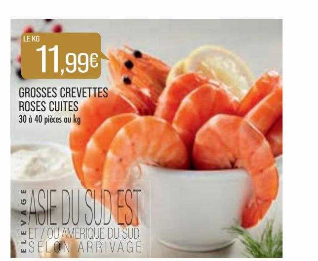 grosses crevettes roses cuites