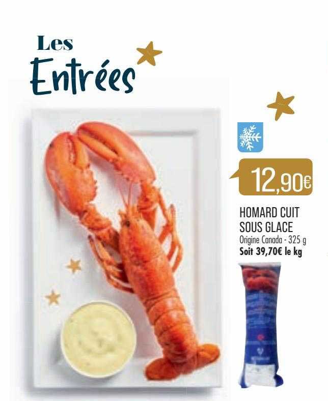 homard cuit sous glace