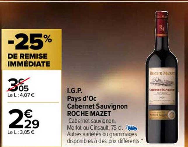 igp pays d'oc cabernet sauvignon roche mazet