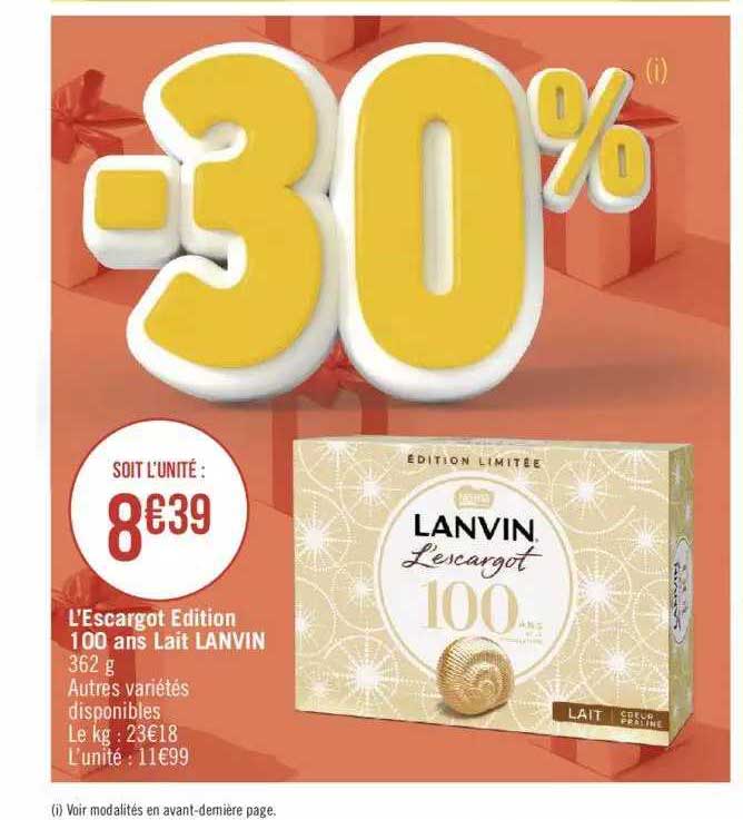 L'escargot édition 100 Ans Lait Lanvin