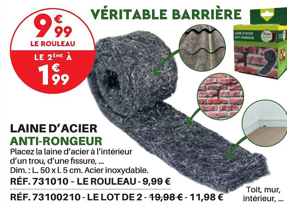 laine d'acier anti-rongeur