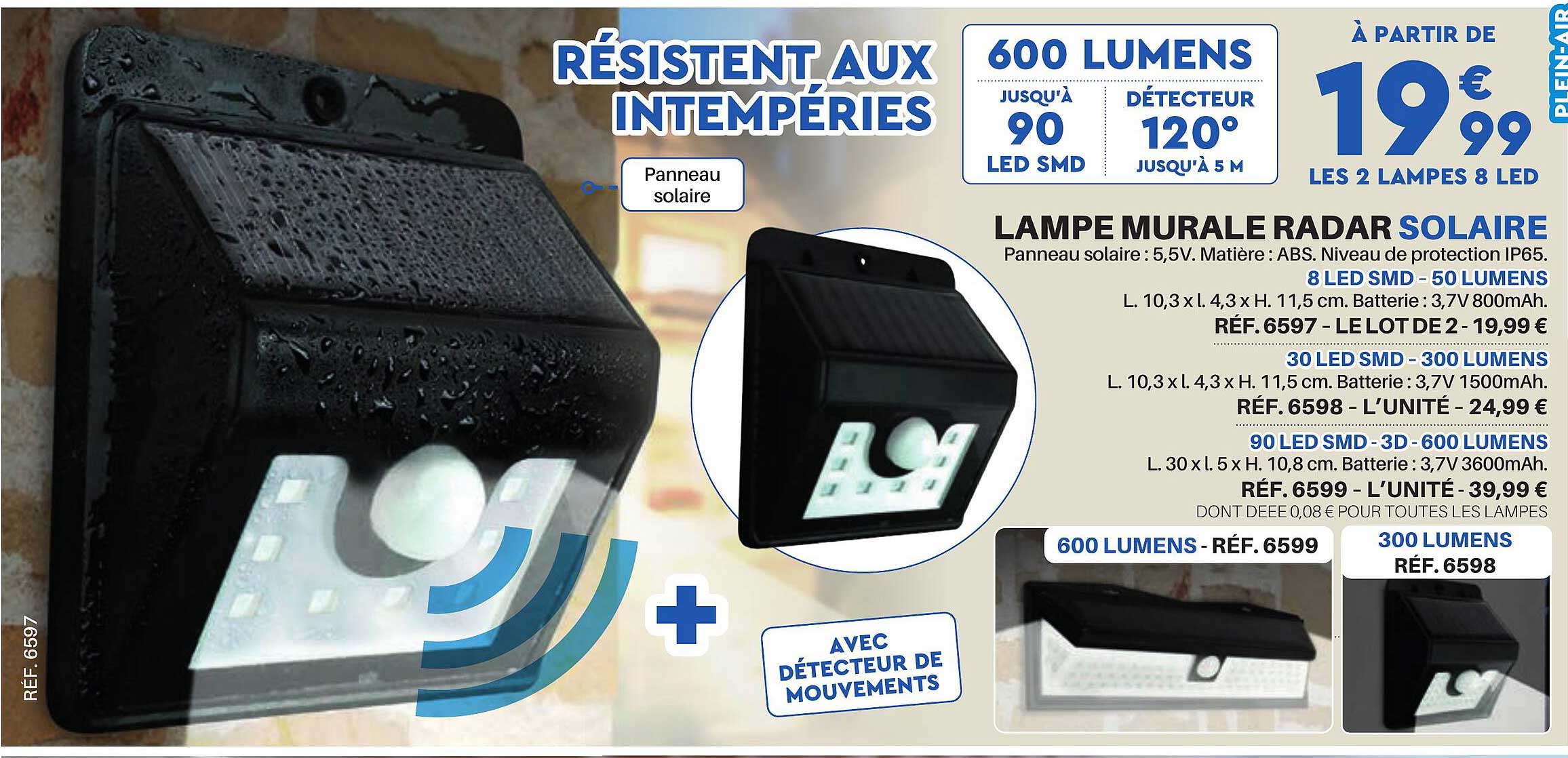 lampe murale radar solaire