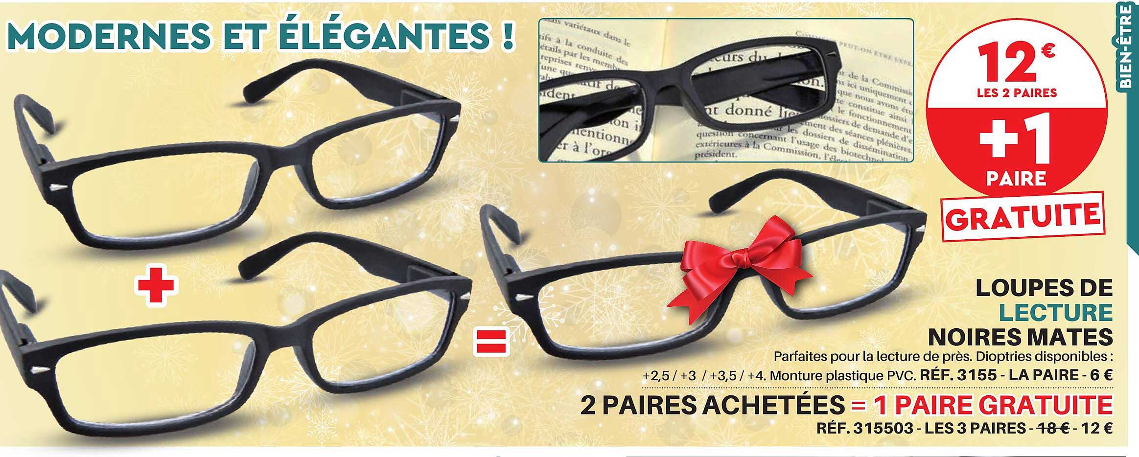 loupes de lecture noires mates