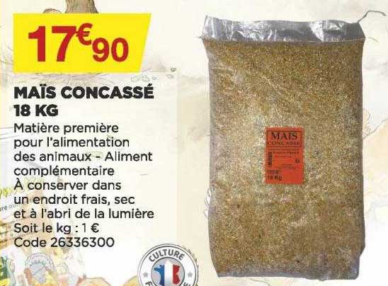 Maïs Concassé 18 Kg