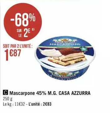 mascarpone 45% m.g. casa azzurra