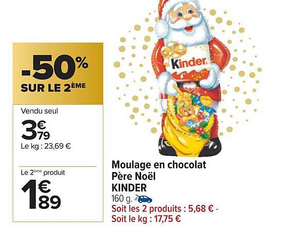 moulage en chocolat père noël kinder