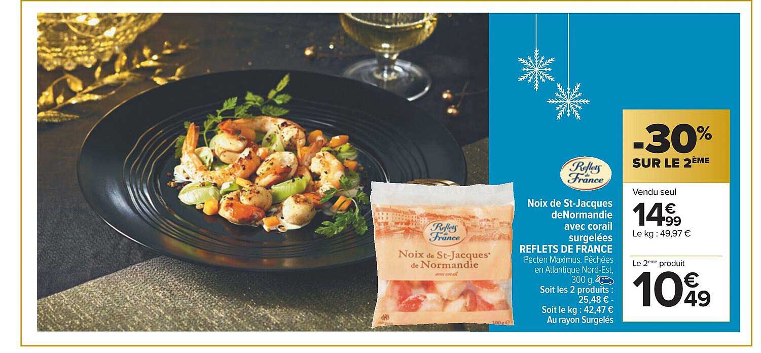 noix de st-jacques de normandie avec corail surgelées reflets de france