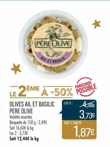 olives ail et basilic père olive