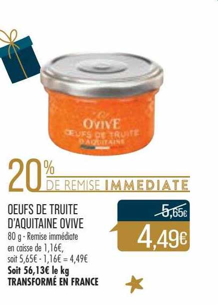 œufs de truite d'aquitaine ovive