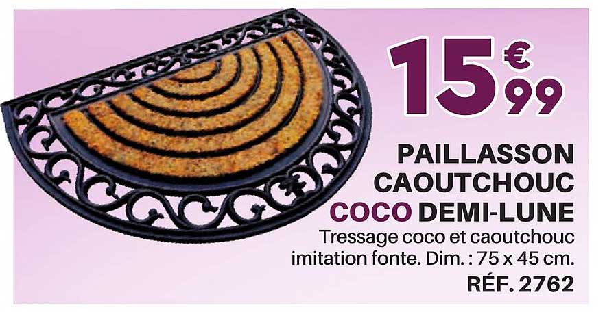 paillasson caoutchouc coco demi-lune