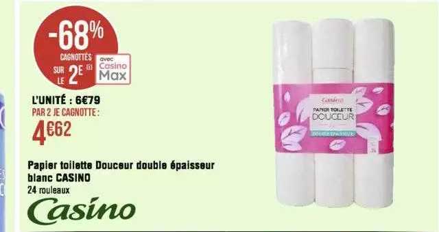 Papier Toilette Douceur Double épaisseur Blanc Casino
