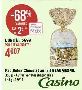 papillotes chocolat au lait beaumesnil