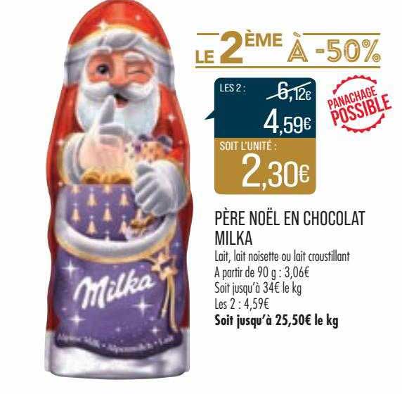 père noël en chocolat milka