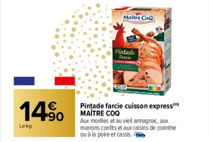 pintade farcie cuisson express maître coq