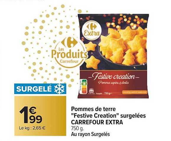 pommes de terre "festive création" surgelées carrefour extra