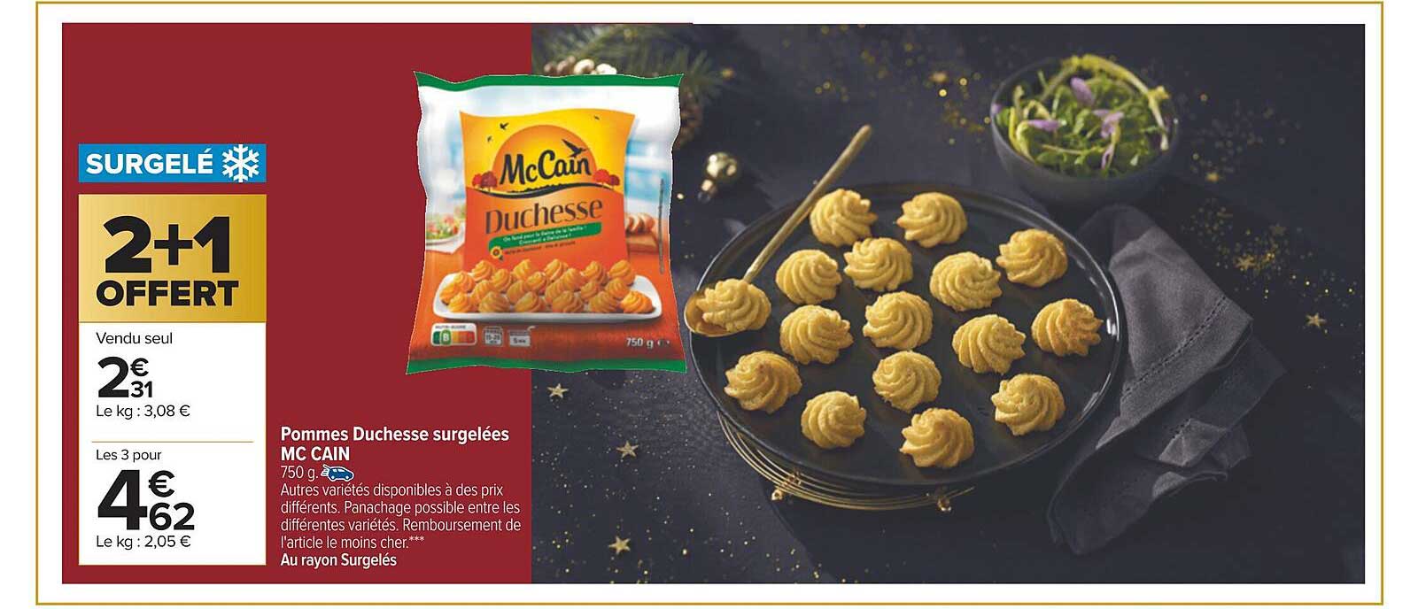 pommes duchesse surgelées mc cain