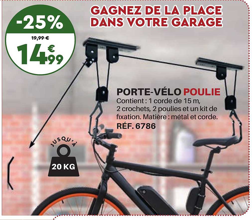 porte-vélo poulie