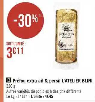préfou extra ail & persil l'atelier blini