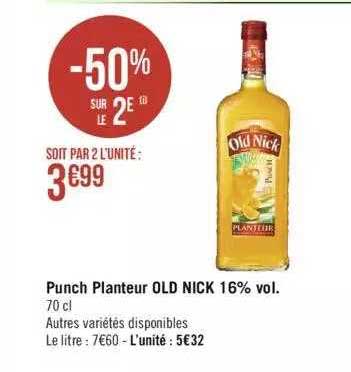 punch planteur old nick 16% vol.