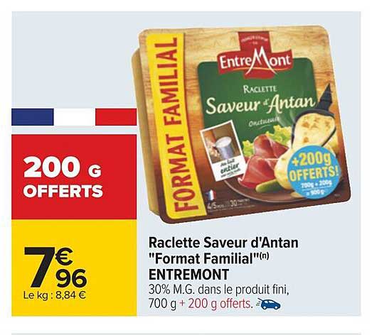 raclette saveur d'antan "format familial" entremont