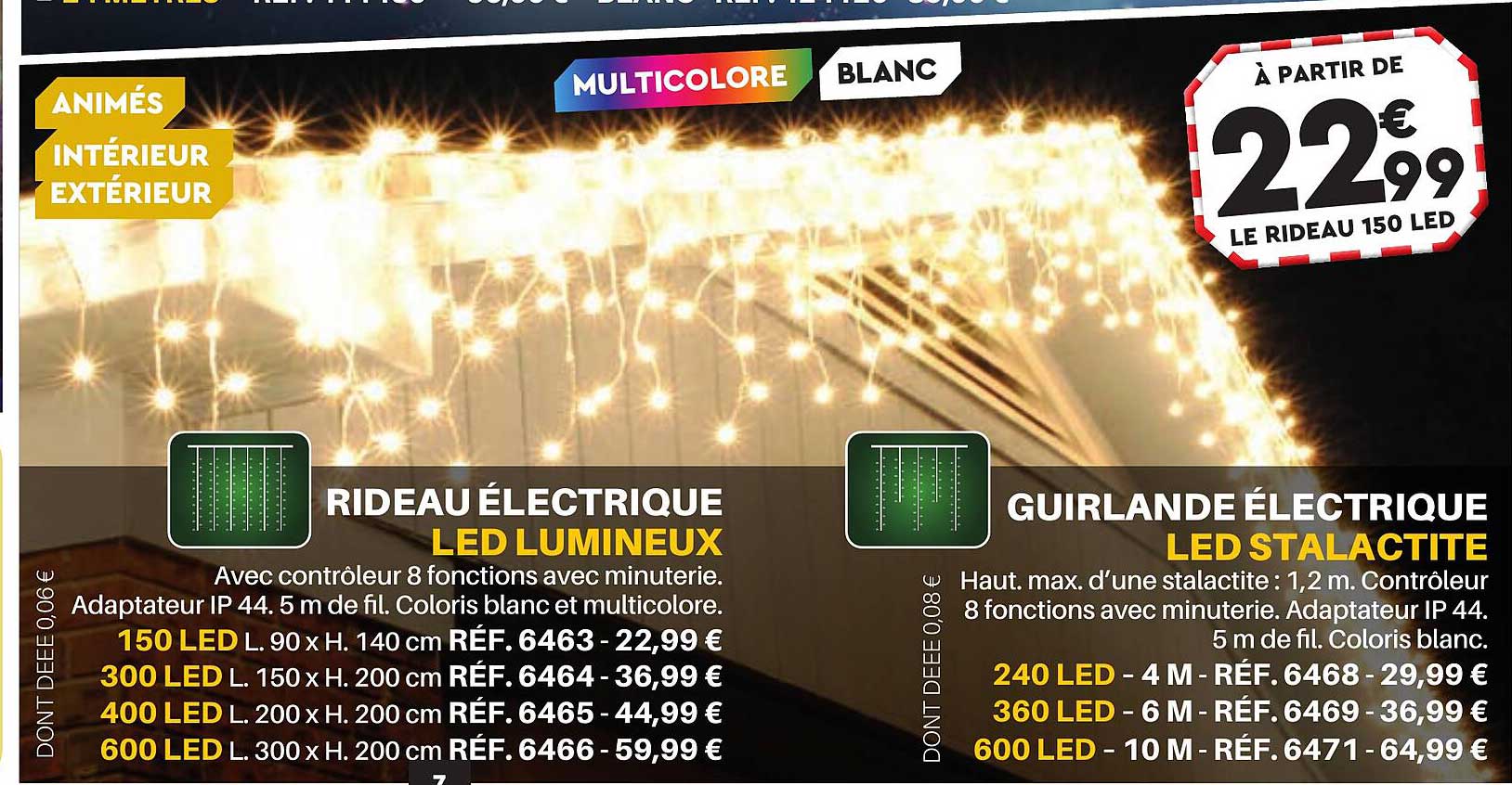 rideau électrique led lumineux, guirlande électrique led stalactite