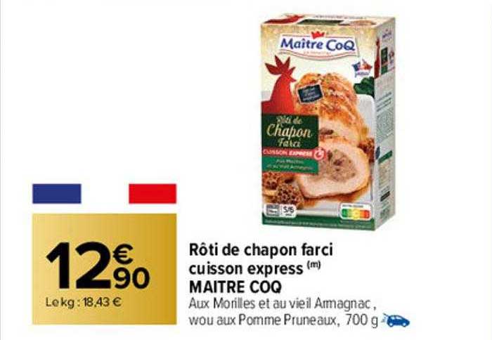 rôti de chapon farci cuisson express maitre coq
