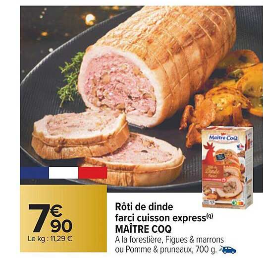 rôti de dinde farci cuisson express maître coq