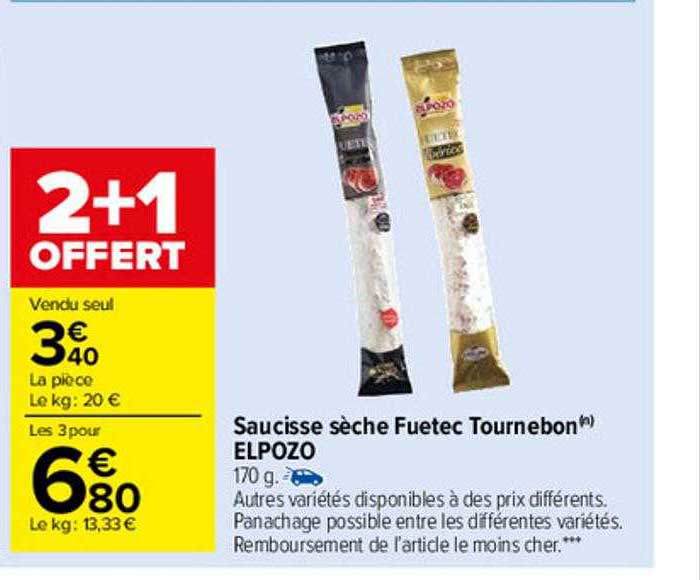 Saucisse Sèche Fuetec Tournebon Elpozo