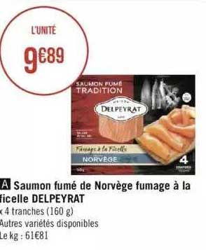 saumon fumé de norvège fumage à la  ficelle delpeyrat