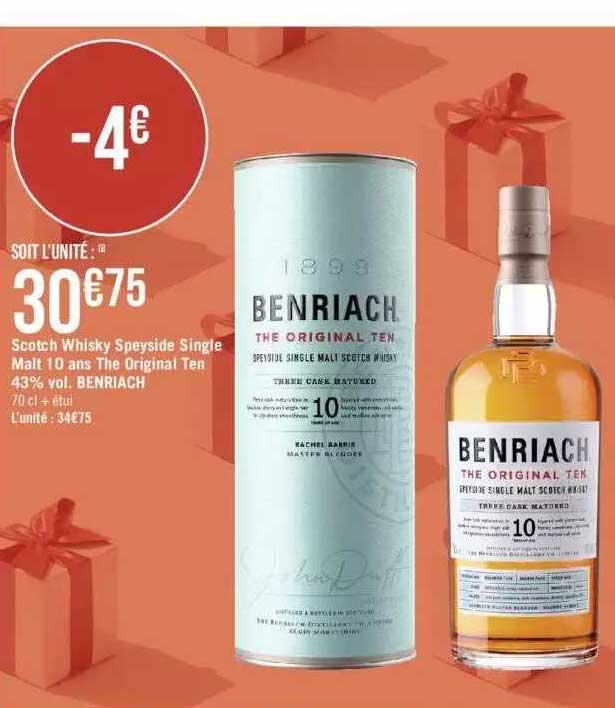 scotch whisky speyside single malt 10 ans the original ten 43% vol. benriach