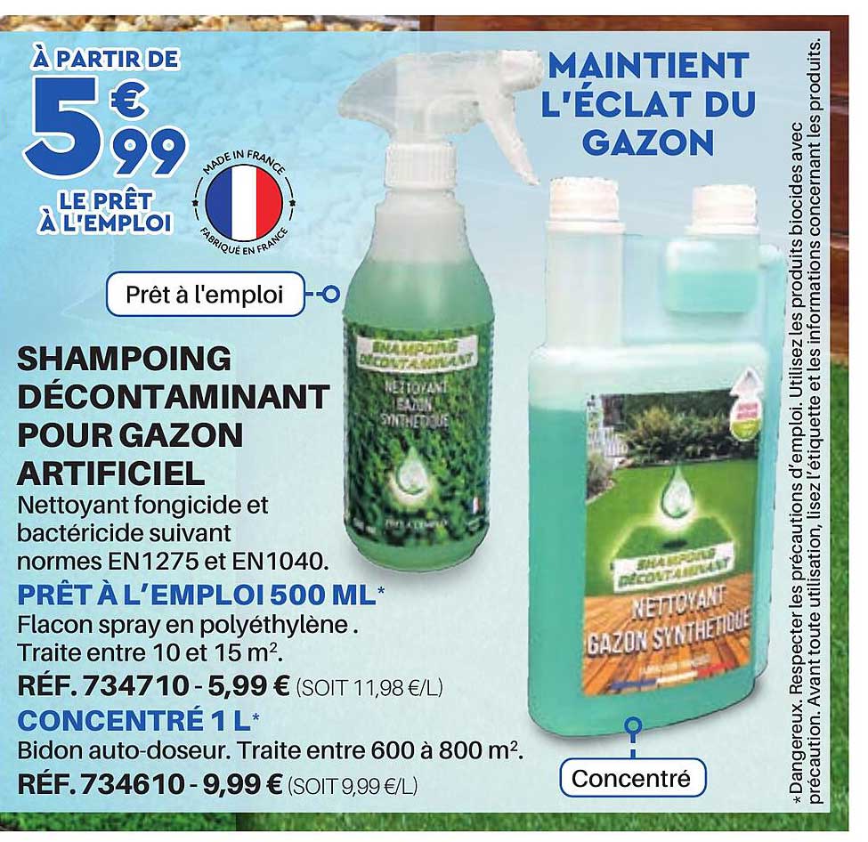 Shampoing Décontaminant Pour Gazon Artificiel