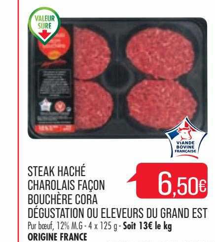 steak haché charolais façon bouchère cora dégustation ou éleveurs du grand est