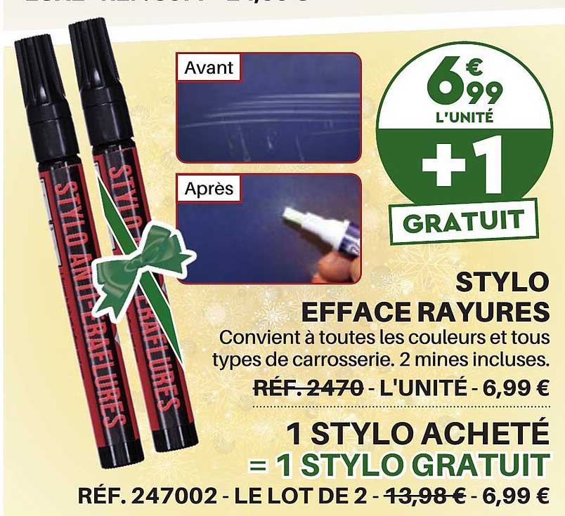 stylo efface rayures