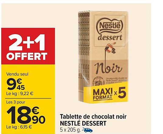 Tablette De Chocolat Noir Nestlé Dessert