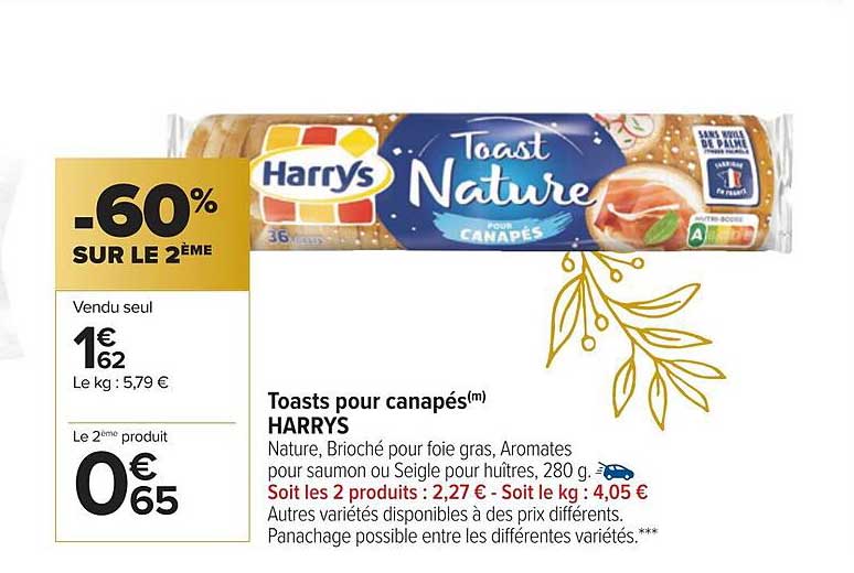 Toasts Pour Canapés Harrys