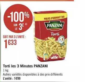 torti les 3 minutes panzani