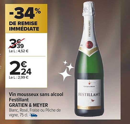 vin  mousseux sans alcool festillant gratien & meyer