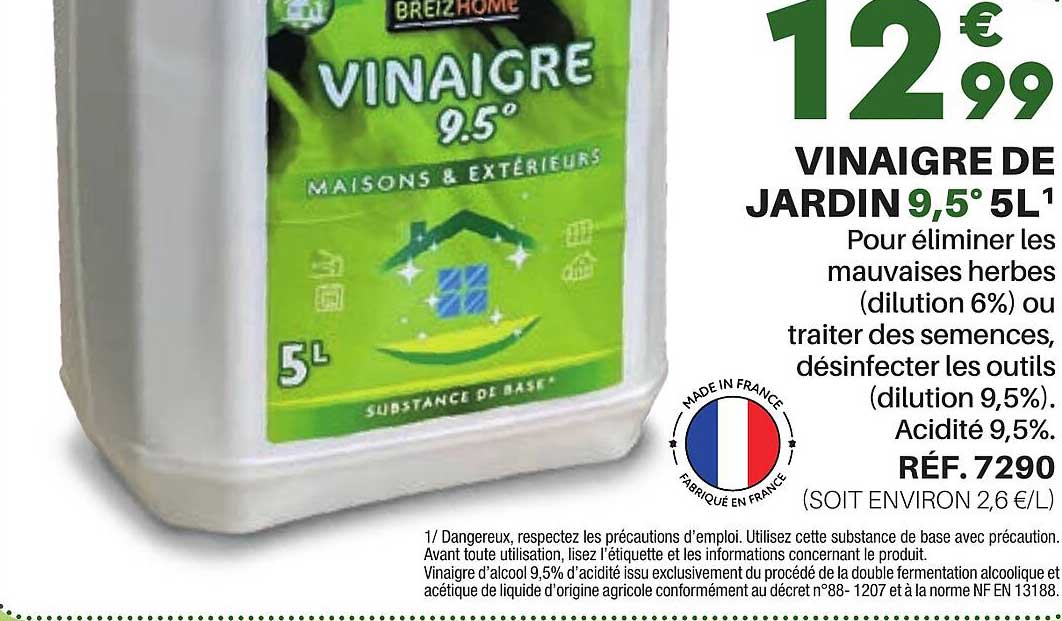 vinaigre de jardin 9,5° 5l