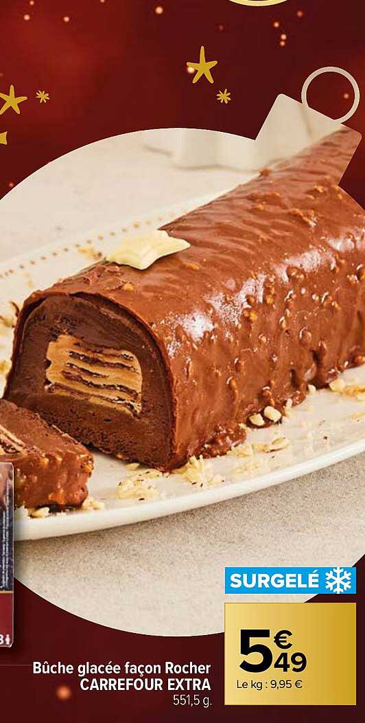 bûche glacée façon rocher carrefour extra