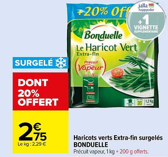 haricots verts extra-fin surgelés bonduelle