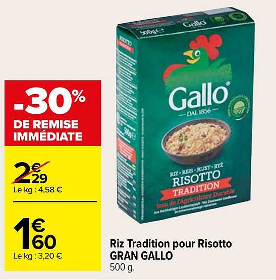 riz tradition pour risotto gran gallo