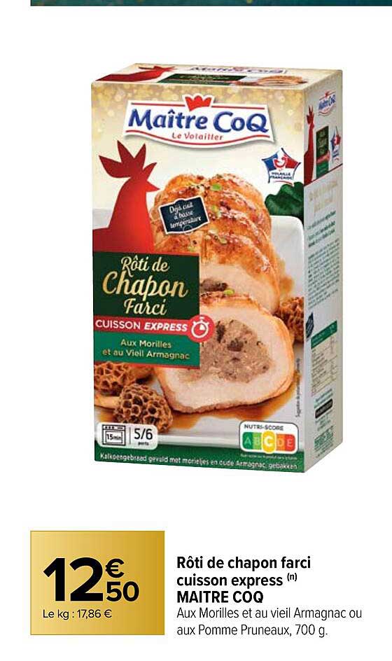 rôti de chapon farci cuisson express maître coq