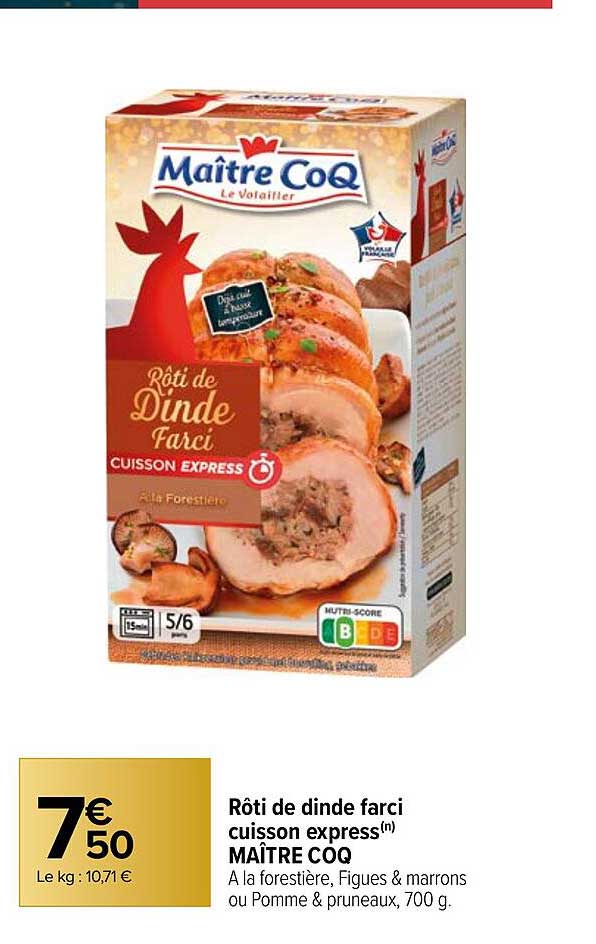 rôti de dinde farci cuisson express maître coq
